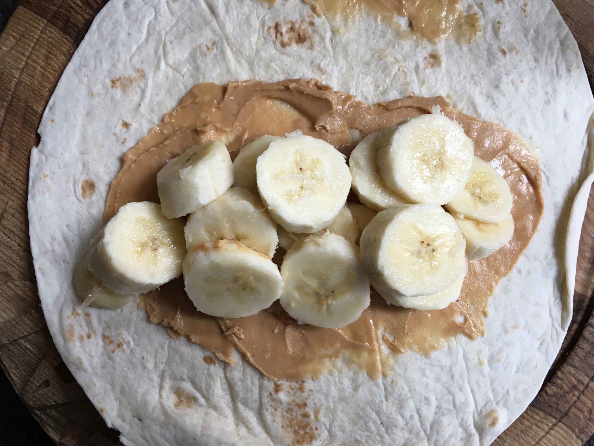 Peanut butter and banana toasted wrap Toastie Recipes