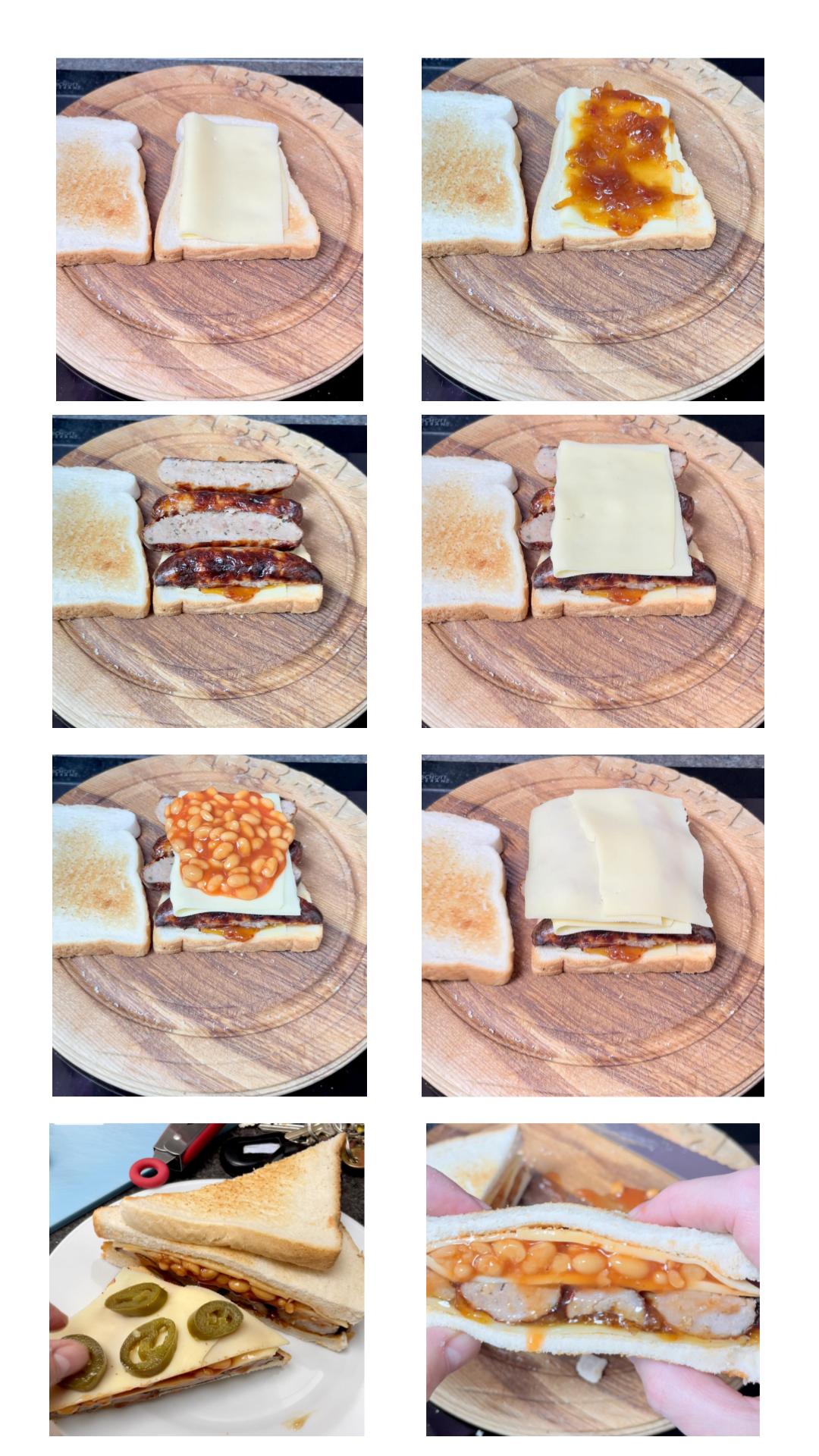 Sausage and Baked Bean Toastie Toastie Recipes