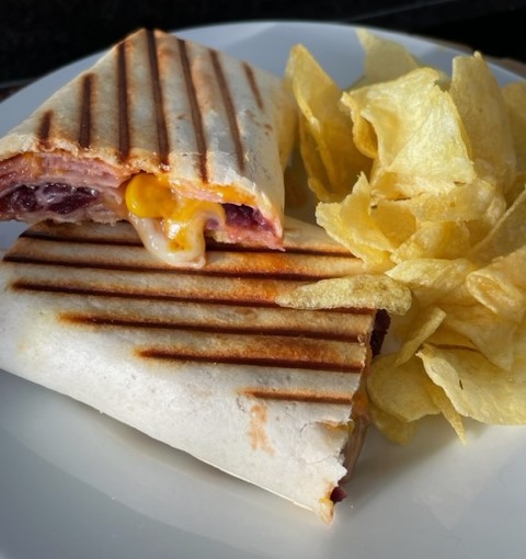 Pickled Cabbage Toasted Wrap and Crisps